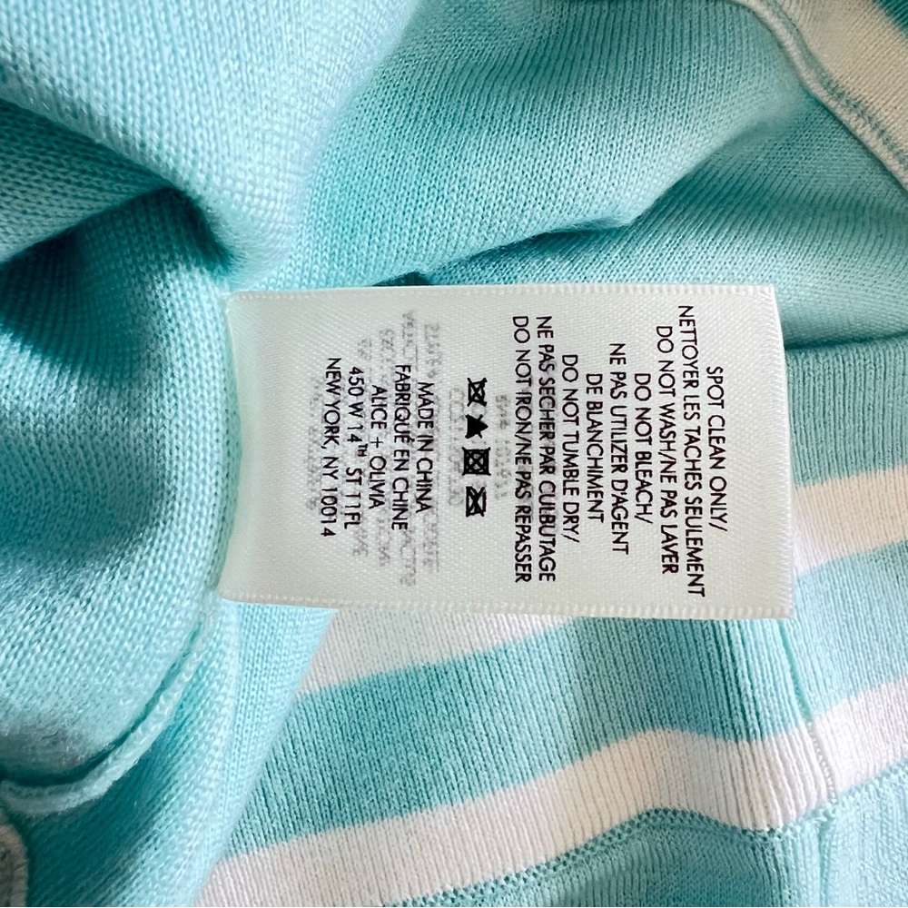 Alice + Olivia GLEESON APRÈS PULLOVER 100% Merino Wool SZ L Julep - Picture 5 of 7